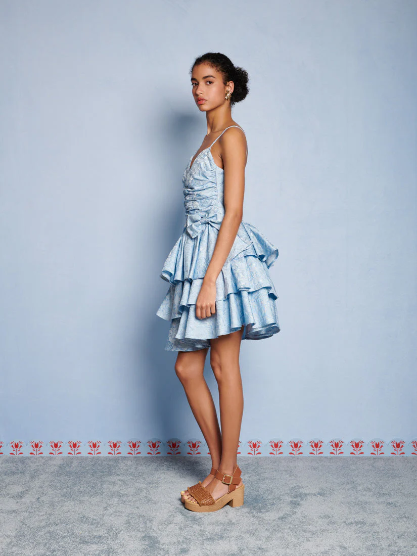 <b>DREAM</b> Agnes Jacquard Ruffle Mini Dress - Image 2