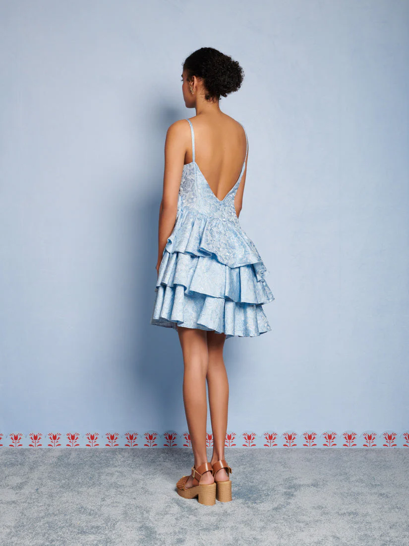 <b>DREAM</b> Agnes Jacquard Ruffle Mini Dress - Image 3