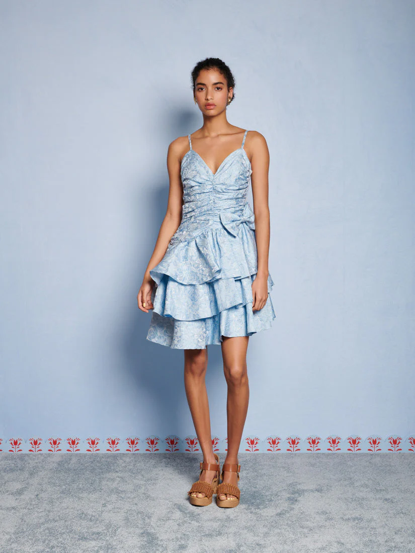 <b>DREAM</b> Agnes Jacquard Ruffle Mini Dress - Image 4