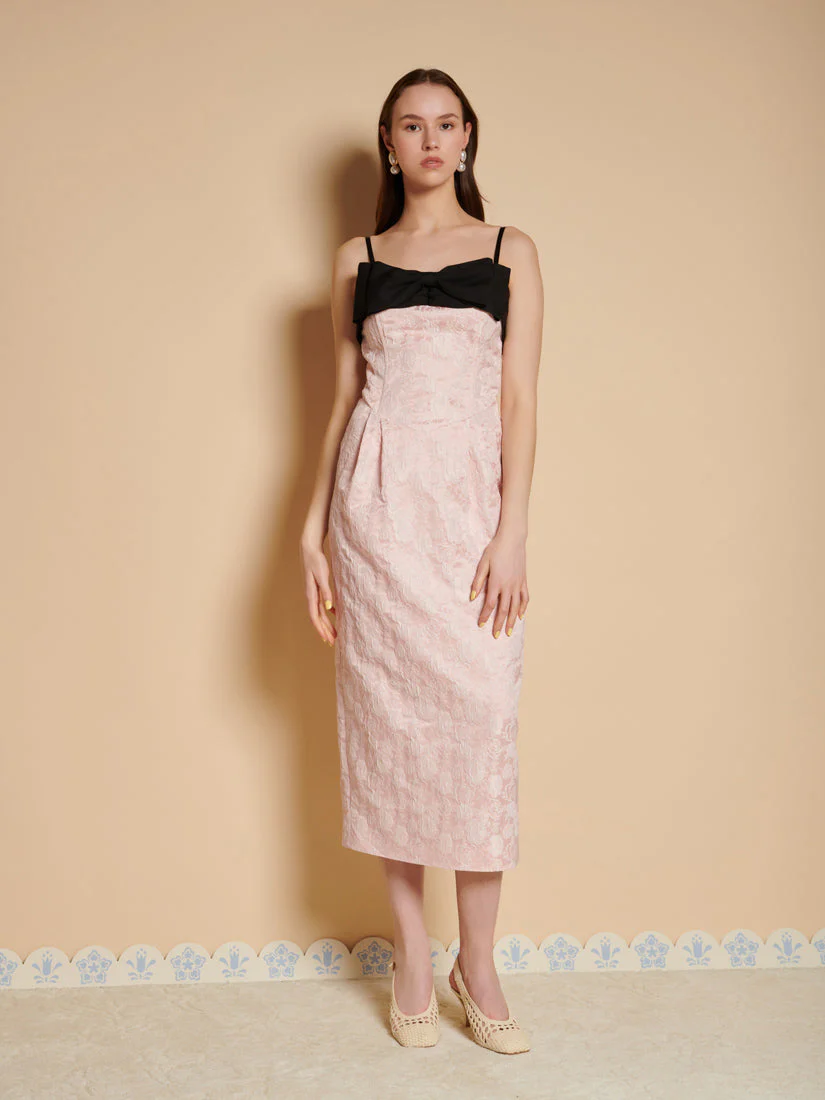 Anders Jacquard Bow Midi Dress