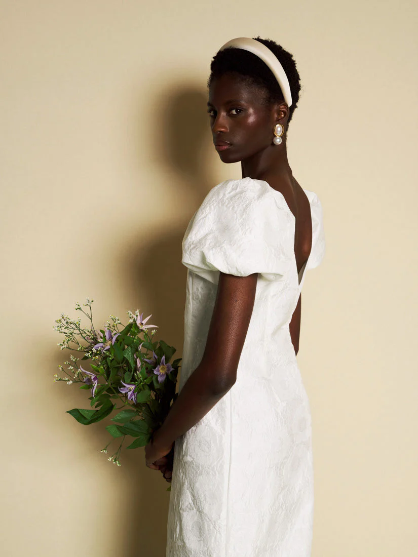 <b>DREAM</b> Belle Bow Jacquard Maxi Dress - Image 5