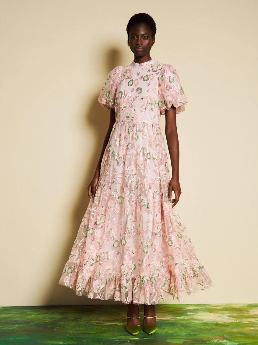 <b>DREAM</b> Camellia Sequin Maxi Dress