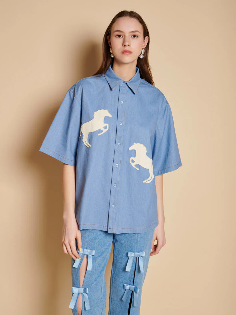 Dala Applique Boxy Shirt - Image 3