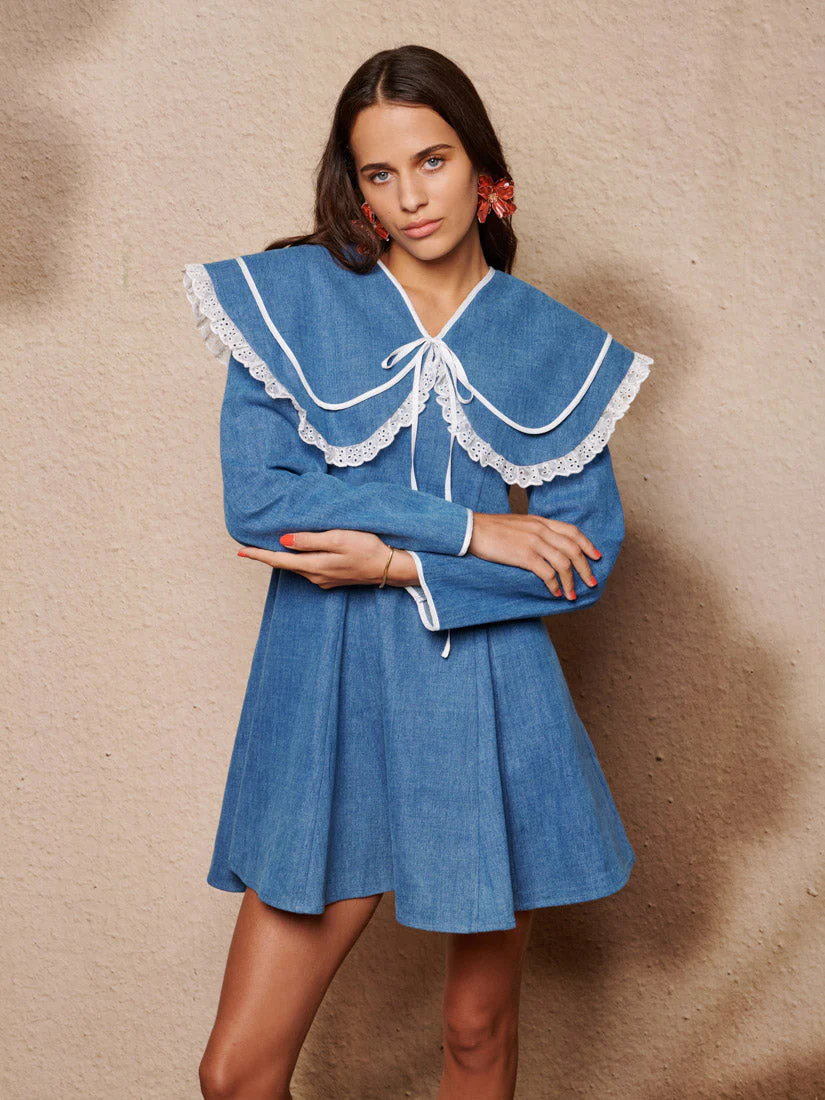 Dappled Denim Mini Dress