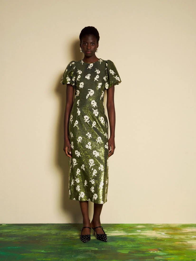 <b>DREAM</b> Èclat Floral Sequin Midi Dress - Image 4