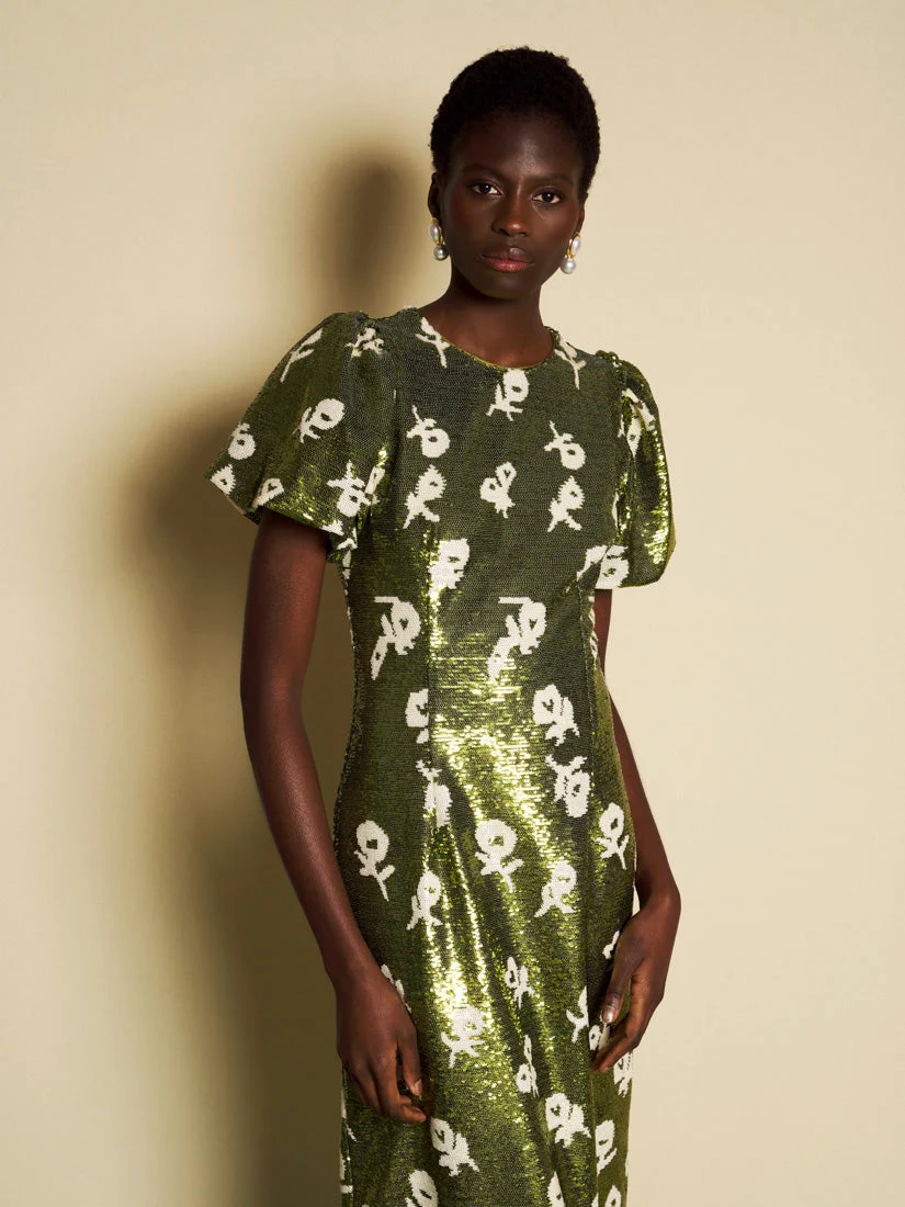 <b>DREAM</b> Èclat Floral Sequin Midi Dress - Image 5