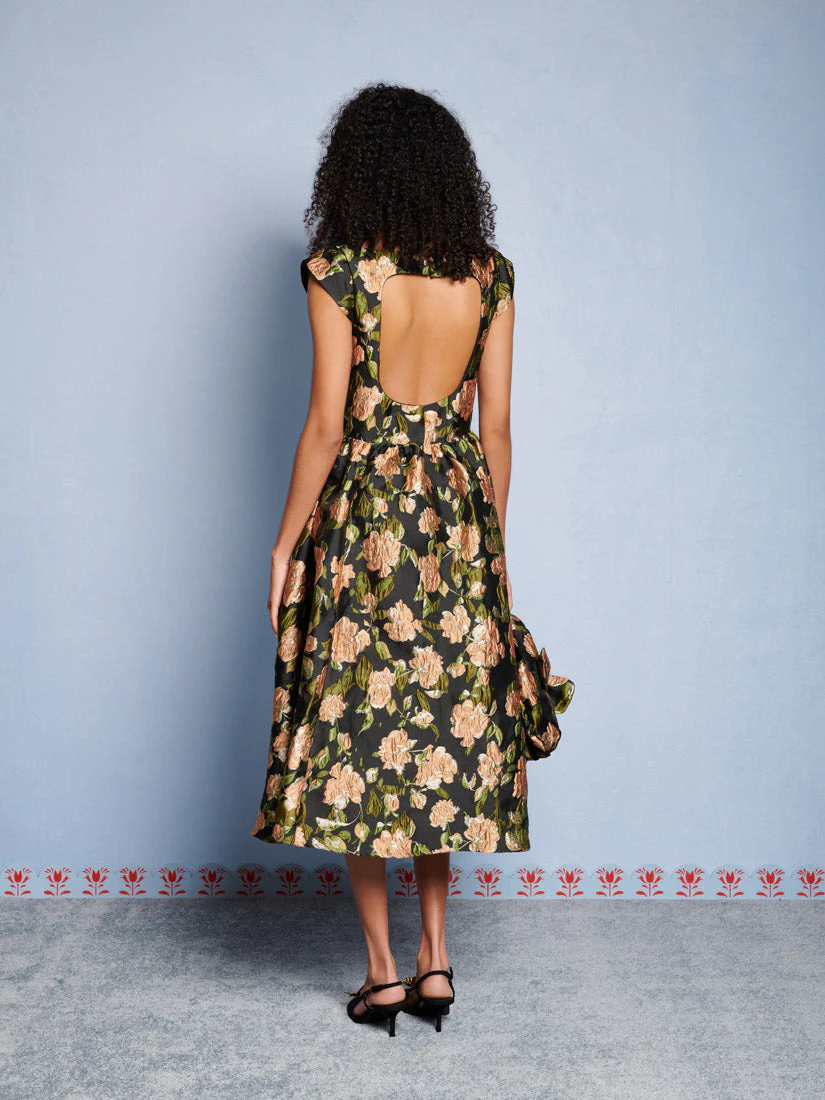 <b>DREAM</b> Floret Jacquard Midi Dress - Image 3