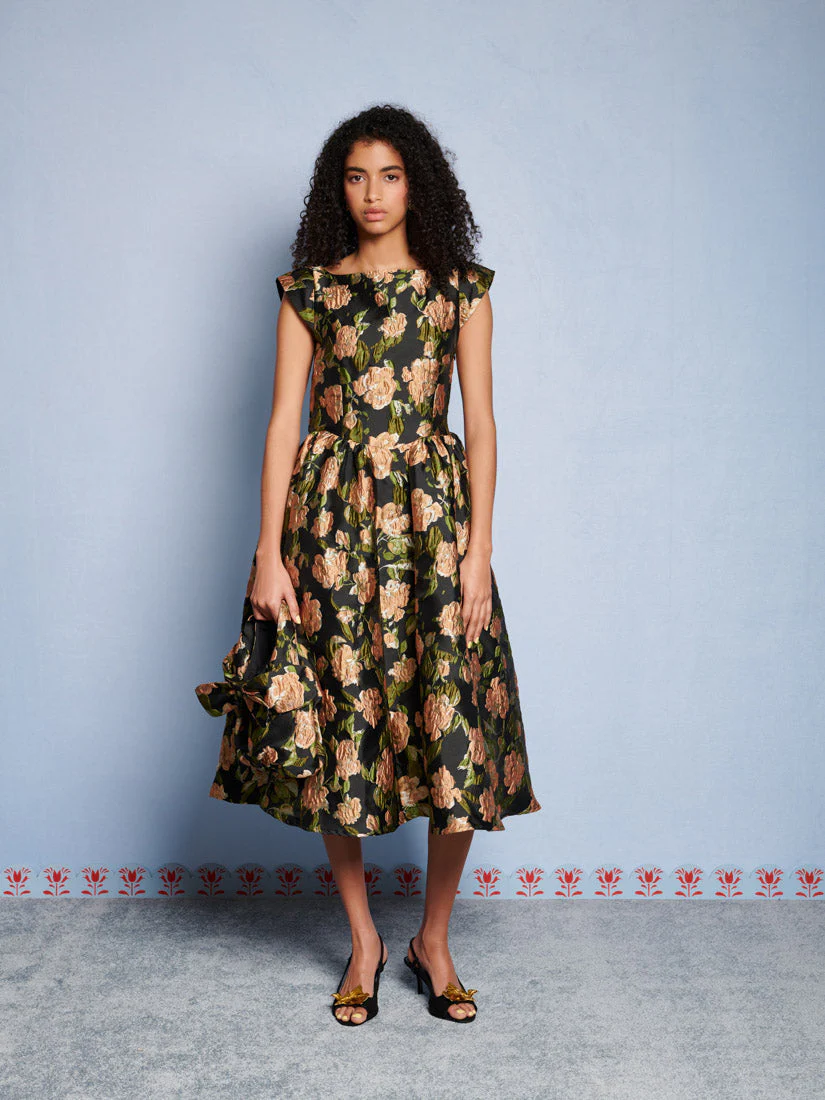 <b>DREAM</b> Floret Jacquard Midi Dress - Image 4