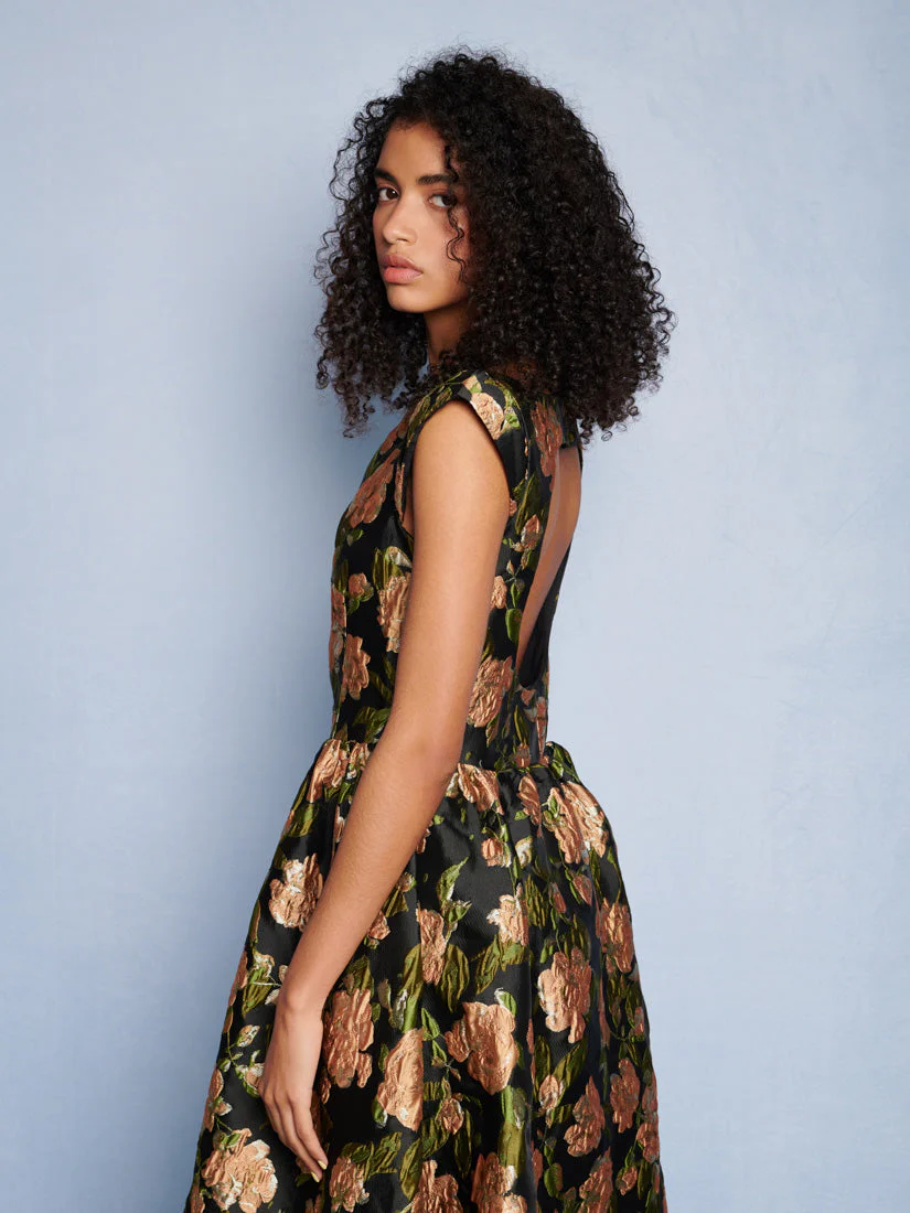 <b>DREAM</b> Floret Jacquard Midi Dress - Image 5