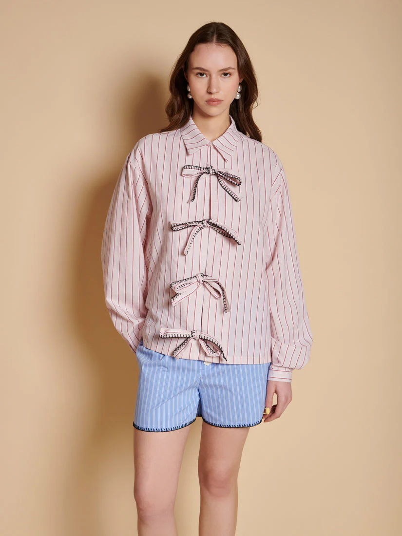 Henrik Stripe Bow Shirt - Image 3