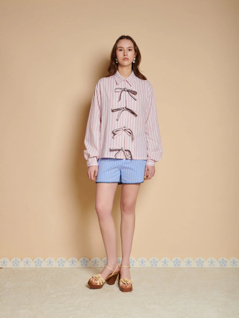 Henrik Stripe Bow Shirt - Image 4