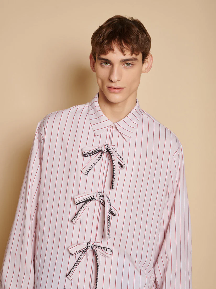 Henrik Stripe Bow Shirt - Image 7