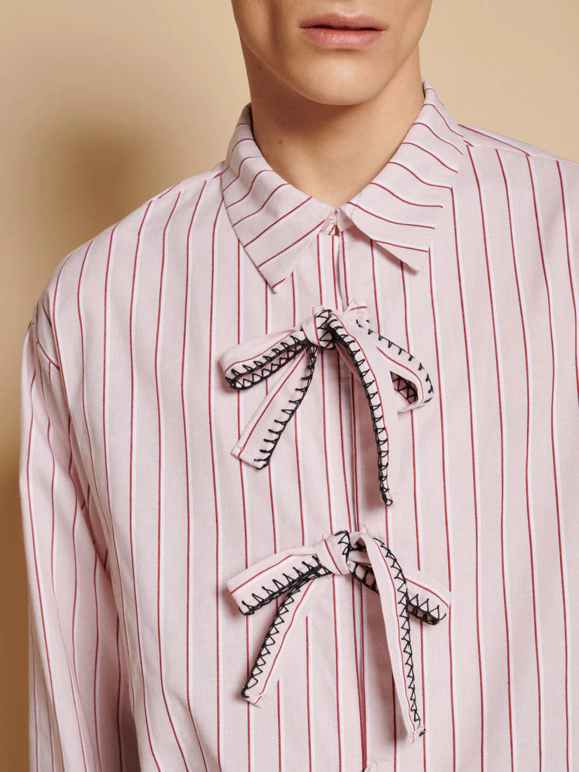 Henrik Stripe Bow Shirt - Image 8