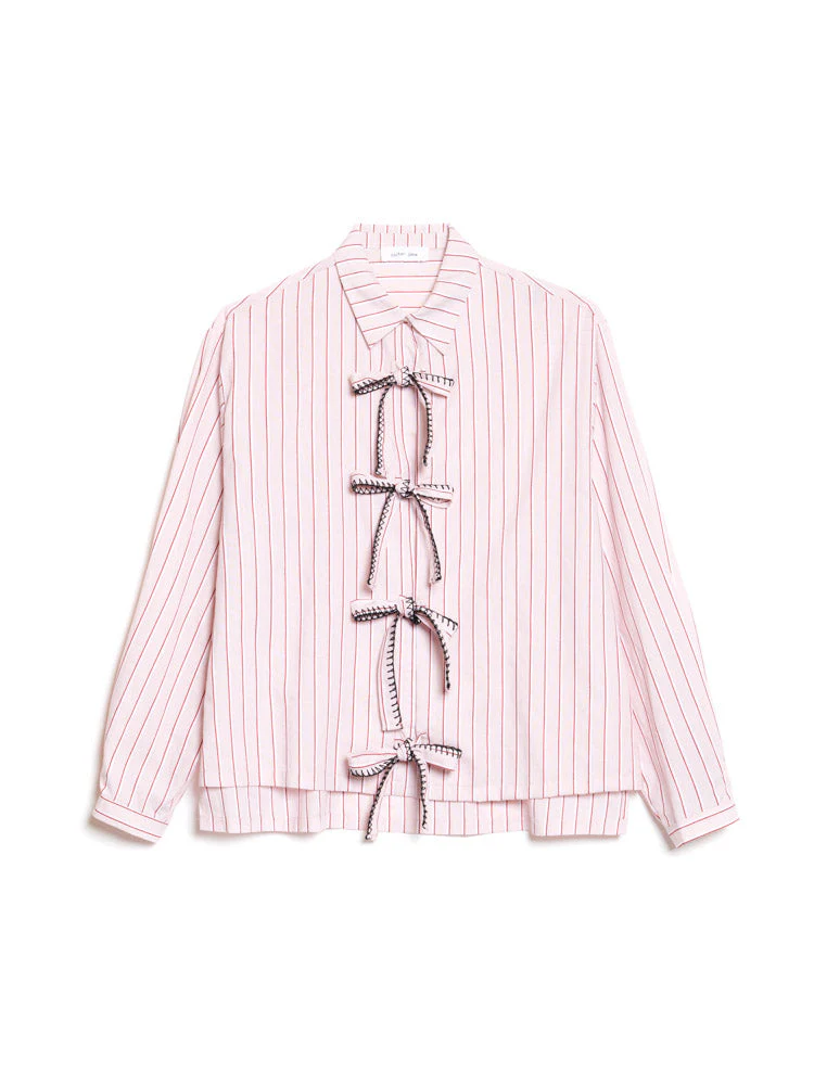Henrik Stripe Bow Shirt - Image 9