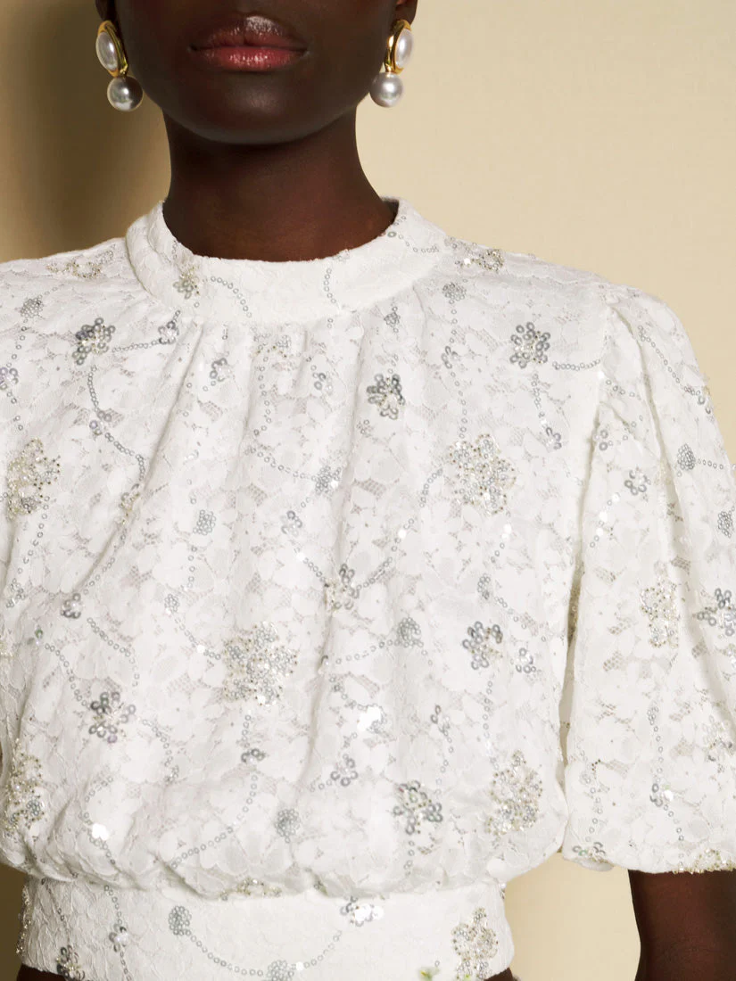 <b>DREAM</b> Jardin Sequin Lace Top - Image 6