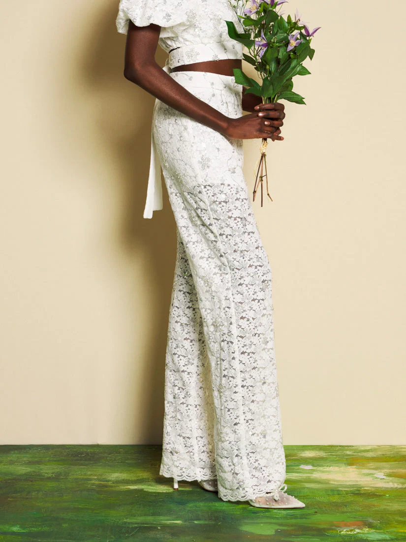 <b>DREAM</b> Jardin Sequin Lace Trousers - Image 3