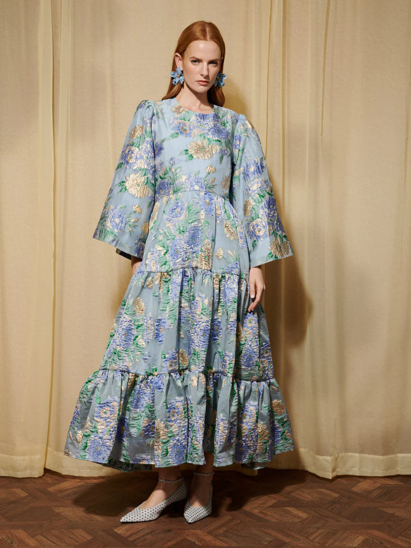 <b>DREAM</b> Lilt Floral Jacquard Maxi Dress