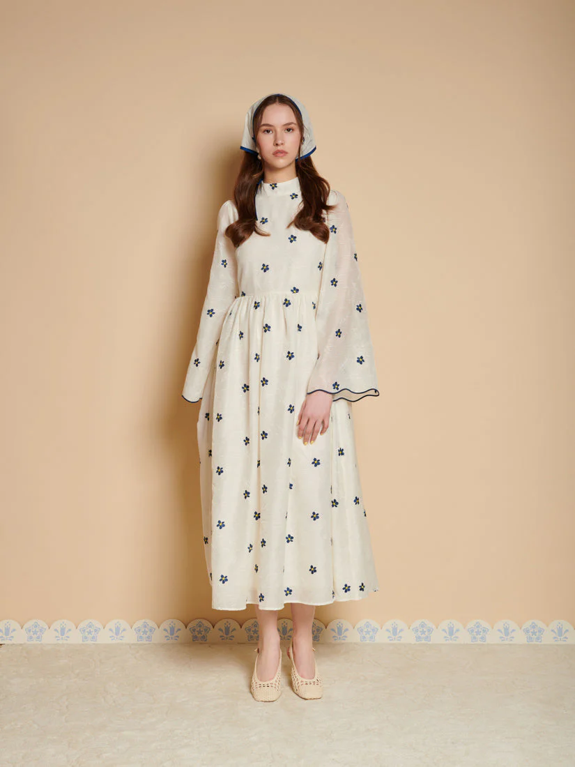 Livia Embroidered Midi Dress - Image 4