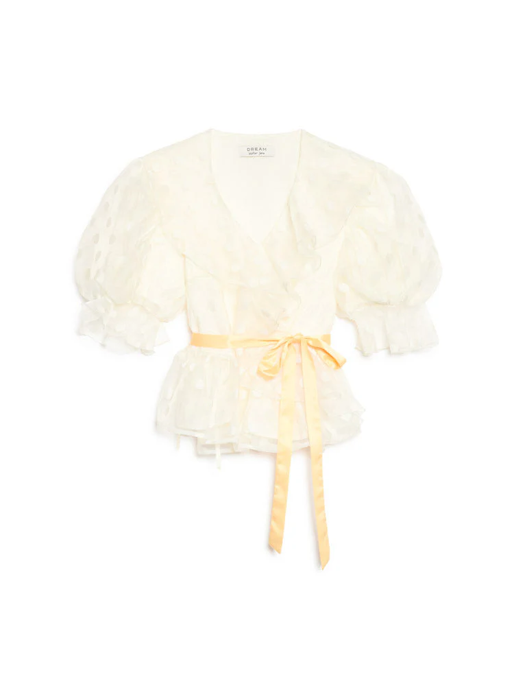<b>DREAM</b> Margaux Spot Organza Wrap Top - Image 7