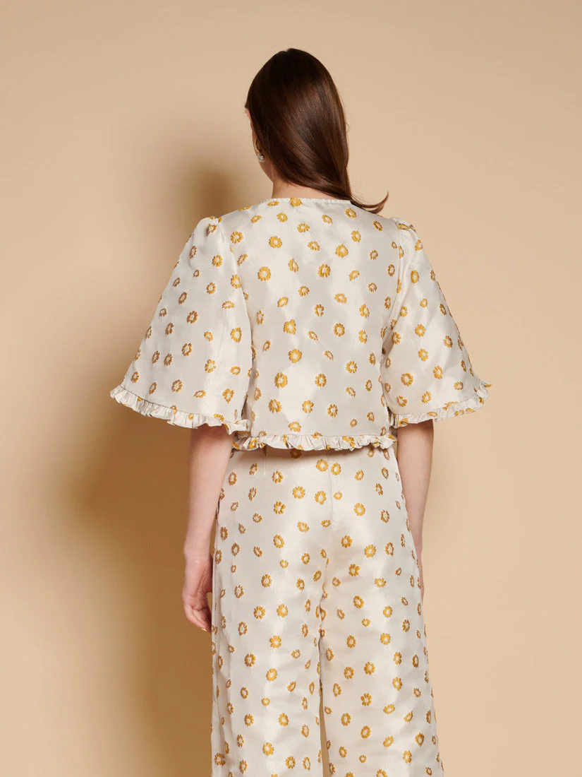 Mora Jacquard Ruffle Top - Image 3