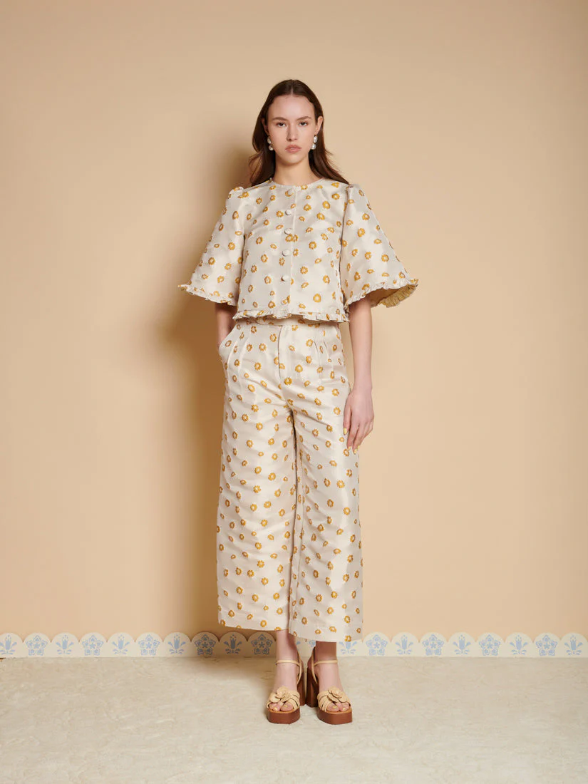 Mora Jacquard Ruffle Top - Image 4