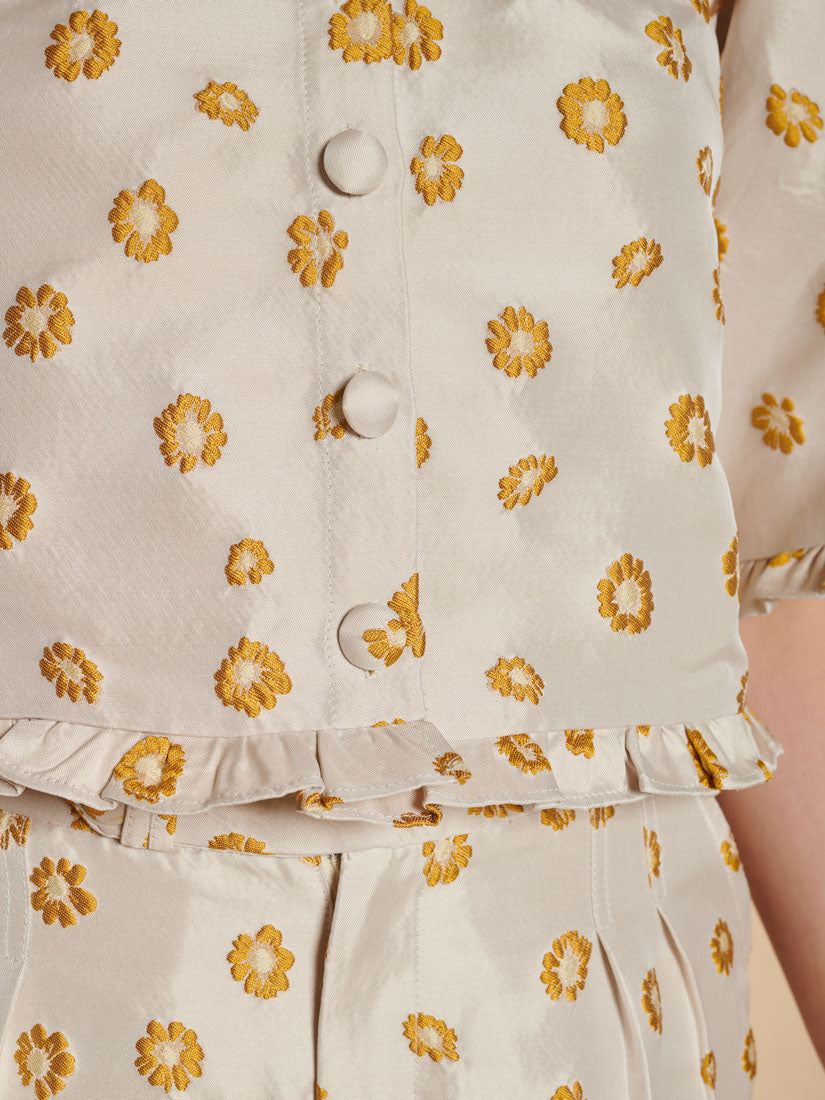Mora Jacquard Ruffle Top - Image 6