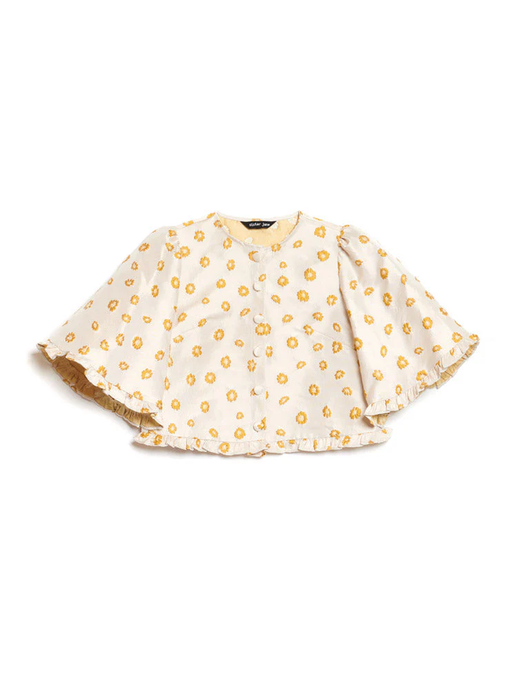 Mora Jacquard Ruffle Top - Image 7