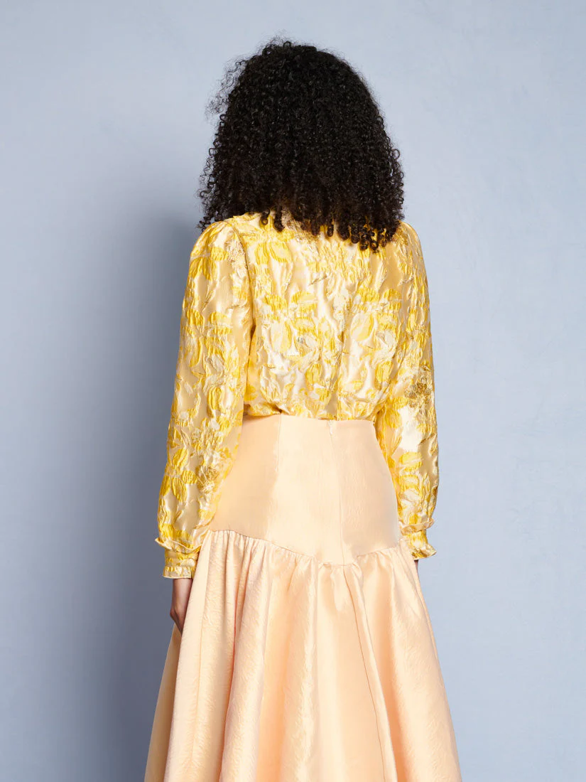 <b>DREAM</b> Ochre Jacquard Blouse - Image 3