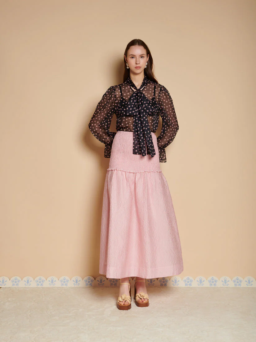 Painterly Polka Chiffon Blouse - Image 4