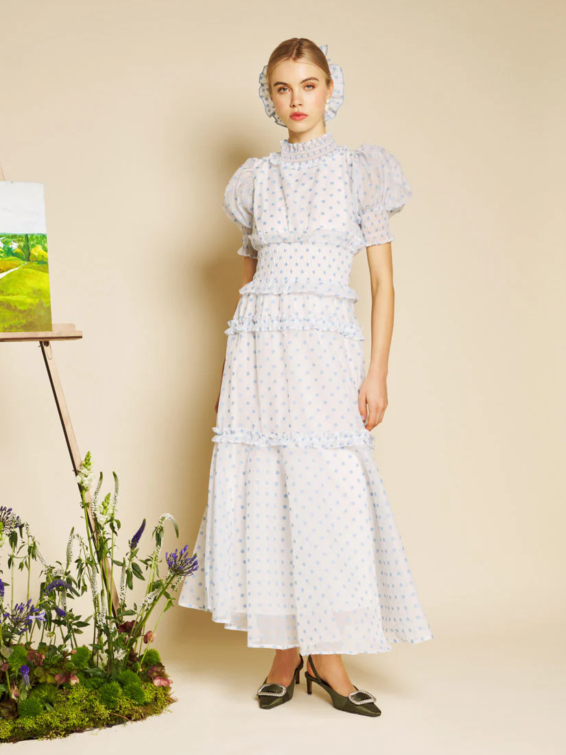 Stipple Spot Maxi Dress