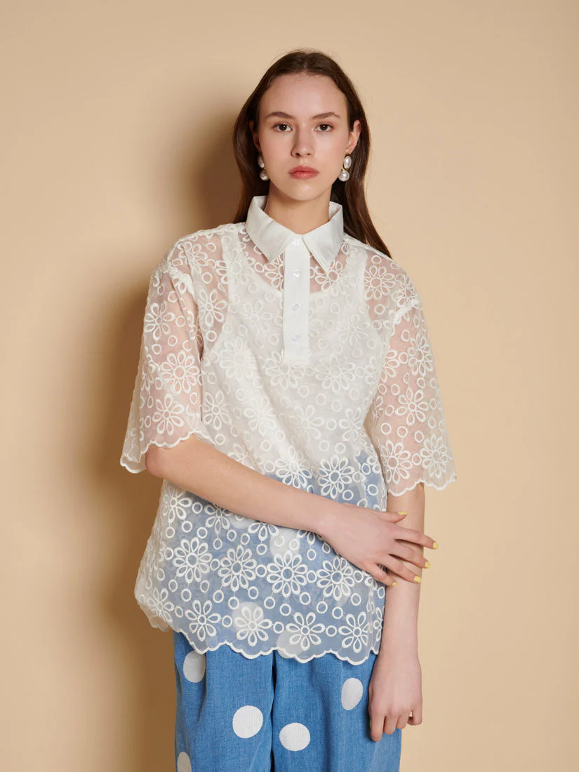 Walter Embroidered Polo Top - Image 3