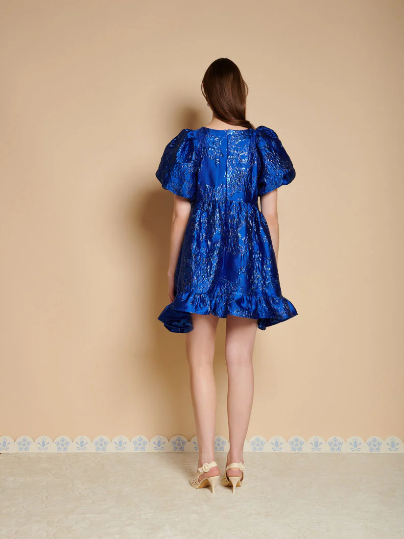 Watercolour Jacquard Mini Dress - Image 3