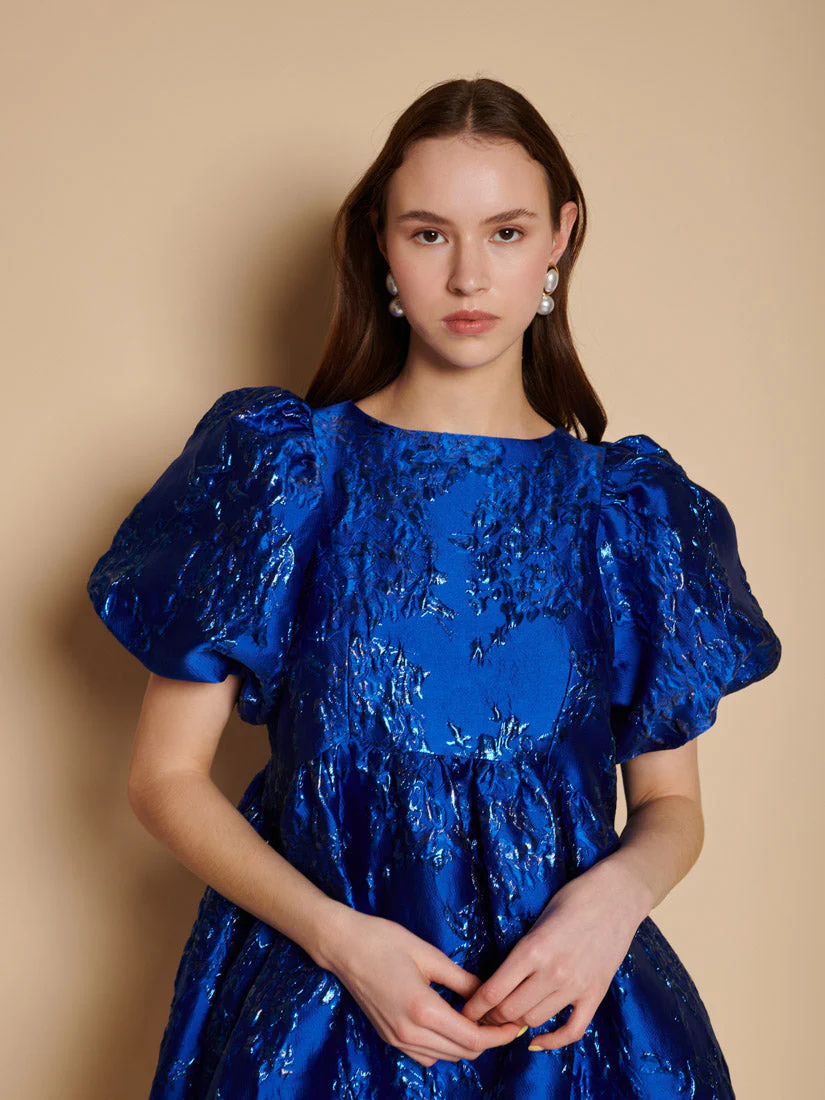 Watercolour Jacquard Mini Dress - Image 5