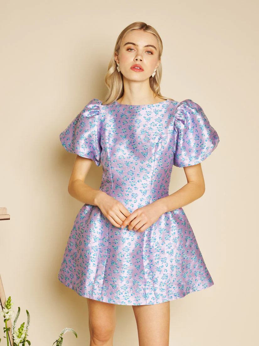 Wisteria Jacquard Mini Dress