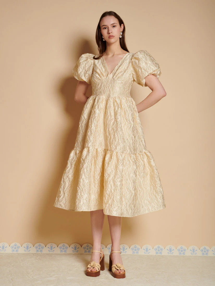 Yarrow Jacquard Midi Dress